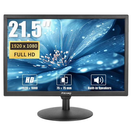 Mexmp21.5インチFHDIPS液晶ディスプレイ1920x108016:9HDMI/BNC/VGA/AV/USB入力内蔵スピーカー監視カメラDVRPCラズベリーパイ対応