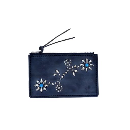 [ティーエムティー]カードケース(スタッズ・牛革)[TACS25SP04/CARDCASE]薄型NAVY
