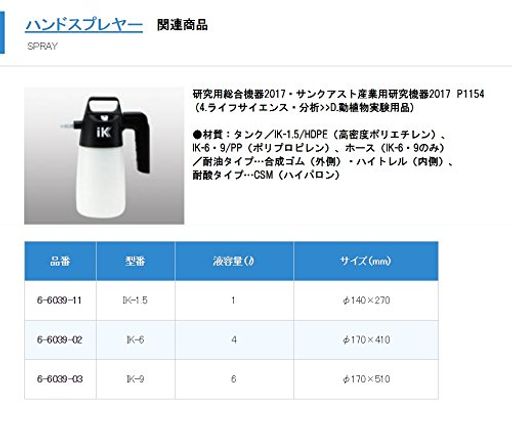 環境機器ハンドスプレヤーIK-9(1個入り)/6-6039-03