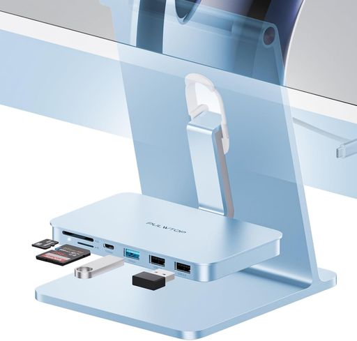PULWTOP6in1USBCハブiMac24インチ2021/2023/2024専用アクセサリーフック式3.2HubwithUSB-C3.2USB-A3.210GbpsUSBA2.0MicroSD/TF