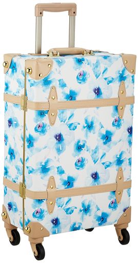[ユーラシア]トランクケーストランクキャリースタイリッシュなユーラシアトランク36L53cm3.8kgEUR3054-53花柄ブルー/ヌメハナガラブルー/ヌメ