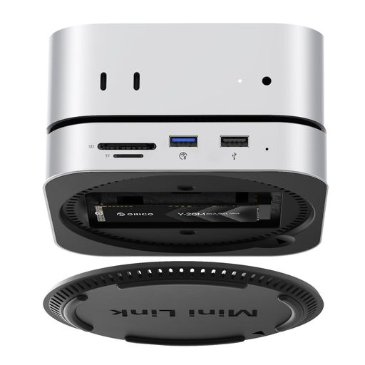 ORICOMiniLinkMacminiM4対応USBハブ9-in-1SATAM.2SSD拡張USB-A5Gbps高速データ転送MicroSD/SDカードリーダー搭載3.5mm音声出力2024年MacminiM4/M4