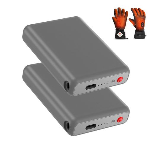 電熱地球儀専用蓄電池電熱グローブ10000mAh2個仕掛ける暖房器グローブDC給電防寒グローブメンズレディース3座標軸熱度自然調整(薄墨色2個仕掛ける)