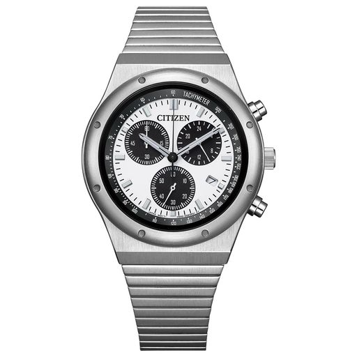 [シチズン]CITIZENシチズンコレクションレコードレーベル1984chronograph一種独特店取りまわし模範例AT2541-54Aエコドライブソーラーウォッチメンズ白いことCITIZENCOLLECTIONRECORDLABEL メンズ腕時計-腕時計