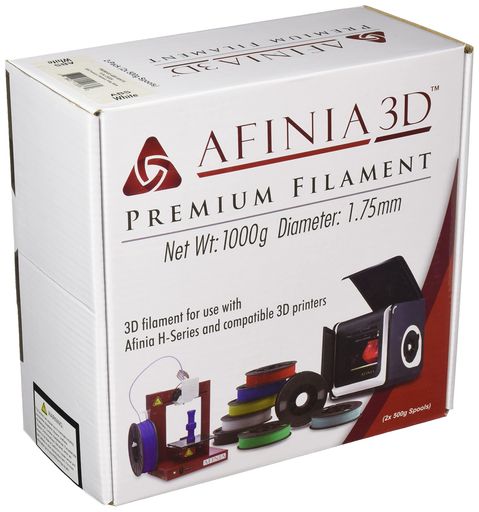AFINIA(アフィニア)3Dプリンター用フィラメント1.75mm純正プレミアムABSフィラメント白色ホワイトWhite1kg(500gx2パック)