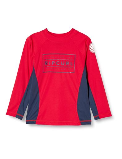 [リップカール]ボーイズ長袖ラッシュガード(UPF50+・UVカット)[WLYYCO/BOYS0-6DRIVENBOXL/SL]海かわいいRED_レッド0[80-85cm]