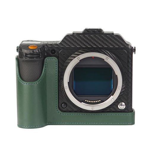 HASSELBLAD X2D 100C 専用 レトロな本革(牛革)手作りのハーフケース カメラ保護カバー コンパクト設計、三脚取り付け可能、キズ・摩耗防止 (Green)｜アクアデイリーストア