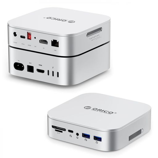 ORICO 10in1 Mac Mini M4/M4 Pro 専用 ドッキングステーション デュアルM.2 RAID機能搭載 NVMe/SATA両対応 外付けSSDケース 4K@60Hz HDMI 10Gbps高速転送 RJ45有線LAN PD60W給電|アクアデイリーストア