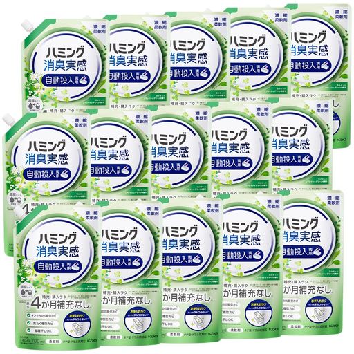 ハミング 【ケース販売】消臭実感 自動投入専用 自動投入専用処方でお洗たくがもっとラクになる! 澄みきったリフレッシュグリーンの香り 700mlx15個｜アクアデイリーストア