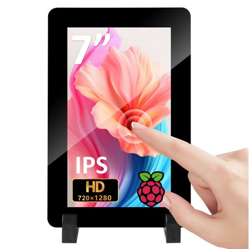 OSOYOORaspberryPi用7inDSIIPSタッチスクリーン720x1280固定ディスク|Pi5/4B/3A+相応う|DSI\u0026GPIO給電|6H強化因子硝子|指紋押しとどめる|ラズパイプロジェクトに至適