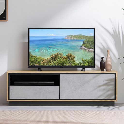 アイリスオーヤマテレビ台おしゃれモダンローボード収納付きAVボード幅120cm50VテレビコンクリートモルタルTV台一人暮らし新生活50インチ木製ABM-1195