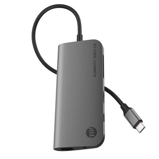TUNEWEAR ALMIGHTY DOCK C3 マルチUSB-Cハブ Ethernet HDMI 4K PD対応 スペースグレイ TUN-OT-000057|アクアデイリーストア