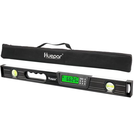 Hueparデジタルレベルデジタル角度計アングルメーター傾斜計水平器マグネット付きバックライト目盛り付き水平垂直気泡管61cm日本語取説付きTL60
