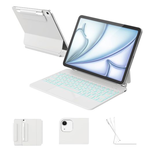 RAYMCRAFT iPad Air 11 インチ (M4/M3/M2, 2026/2025/2024)/iPad Pro 11 インチ (第 4 / 第 3 / 第 2 / 第 1 世代) キーボード付きケース、iPad Air 第 5 / 第 4|アクアデイリーストア