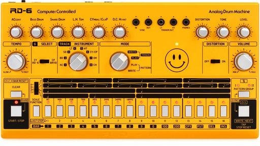 BehringerアナログドラムマシンUSB/DINMIDI対応16ステップシーケンサーアナログディストーション搭載RD-6-AM黄
