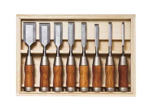 角利製造(KAKURI)鍛流のみ(WoodChisel)8本組 花・ガーデン・DIY-その他