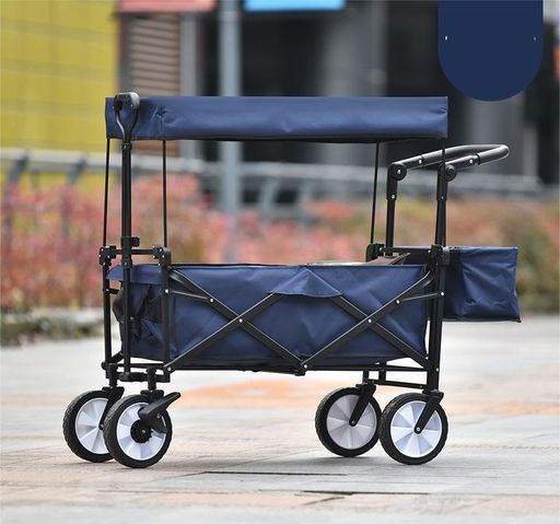 BTMキャリーワゴン屋根付き長物対応折りたたみ耐荷重100kg軽量頑丈持ち運び便利キャリーカート台車アウトドアキャンプ用品買い物