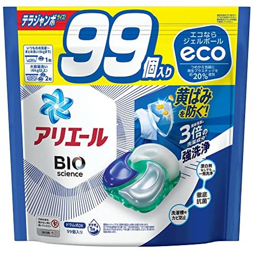 アリエールジェルボール４D　まとめ売り　洗濯洗剤　部屋干し用　92個×4袋 Amazon | [大容量] アリエール ジェルボール4D 洗濯洗剤 部屋