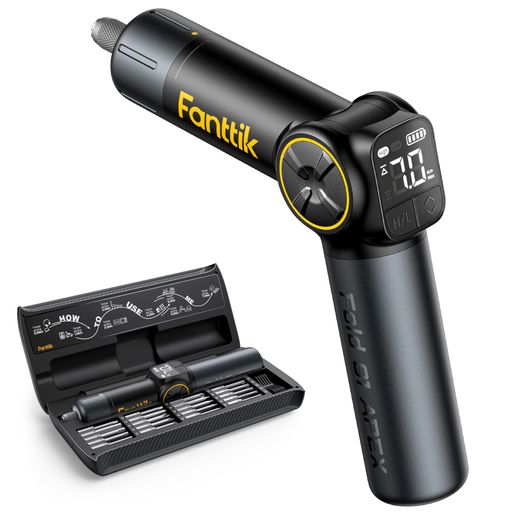 Fanttik S1 APEX 電動ドライバー 多角度ハンドル 8段ドルク設定 0.5-7N.m 正逆転切替 Type-C充電式 3.7V 2段回転速度 ビット20本 大容量バッテリー 画面操作機能付 DIY愛好家 デラックスバージョン｜アクアデイリーストア
