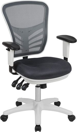 フラッシュファニチャー(FlashFurniture)ミッドバックエグゼクティブ多役立つこと回転させる式オフィスチェアダークグレーメッシュ/白いことひな形万物の霊長科学技術自然調整能力のある手68.6Dx64.8Wx112.4Hcm