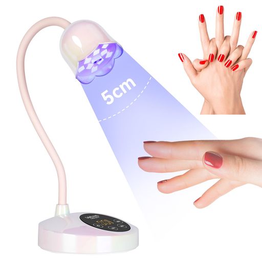Savilandプレスオン用UVライト:スマートセンサーUVランプ10秒クイック硬化ネイルドライヤー充電式&コードレス3000mAhジェルランプグースネックネイルランプジェルポリッシュポリジェルエク…