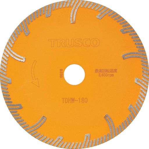 TRUSCO(トラスコ)ダイヤモンドカッタープロテクトウエーブ180X2.4TX25.4TDHW-180