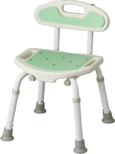 お風呂椅子【選べる4色】サテライト福浴軽量コンパクトシャワーチェアー高さ調節6段階背もたれ付きグリーン