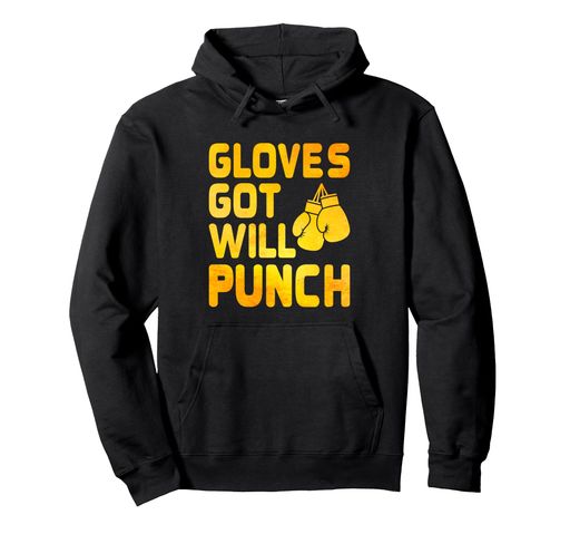 GotGloveWillPunchボクサースポーツ強度ジムアスリートパーカー
