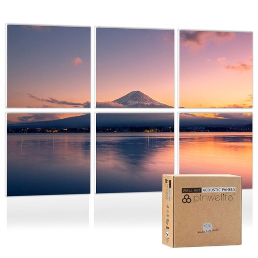 PINWELIFE・・ウォールアート・アコースティックパネル、臥し所/家/事務室/制作室書きとどめるの壁用防音ダイアログボックス、かざり付ける的で音を吸い入れる・先ぼそる、騒々しい音・鳴りはためく音を消す(120x80珊)(富士山)