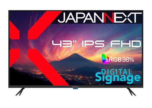 【2年保証モデル】JAPANNEXT43インチIPSパネル搭載フルHD(1920x1080)解像度大型液晶モニターJN-IPS43FHD2-UHDMIコンポーネント入力ビデオ/音声入力オプティカル音声出力sRGB:98%