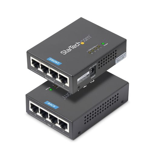 StarTech.com4ポートギガビット相応うPoEインジェクタ(ミッドスパン)IEEE802.3at/af標準尺度PoE給電アダプターPOEINJ4G