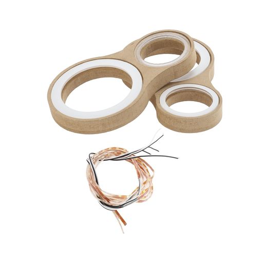 RATCHROLL2セットのユニバーサルスピーカースペーサーリングアダプターデュアルリングアクリルワッシャーおよびライトストリップ付きブラウンウッド