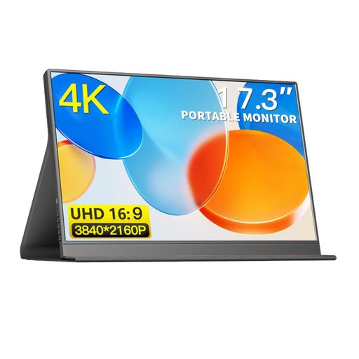 4K 携帯型管する、17.3in 3840x2160P 一巡りいの一番管する、100% SRGB 1500:1、400 Nits 競り合い画面 USB C HDMI コンピューターゲームディスプレイ、蹴り付ける照明ランプ内蔵、外の方管する