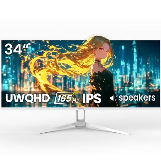 新品未使用CRUA 34インチ ゲーミングモニター UWQHD Amazon.co.jp: CRUA 湾曲 ゲーミング モニター 34インチ UWQHD
