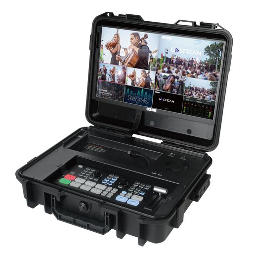OseeGoStreamDuetキットオールインワンプロライブストリーミングマルチカメラビデオミキサースイッチャーレコーダープレーヤーキット4HDMI&SDIUSB-CI/O14インチモニター内蔵DC-TypeC
