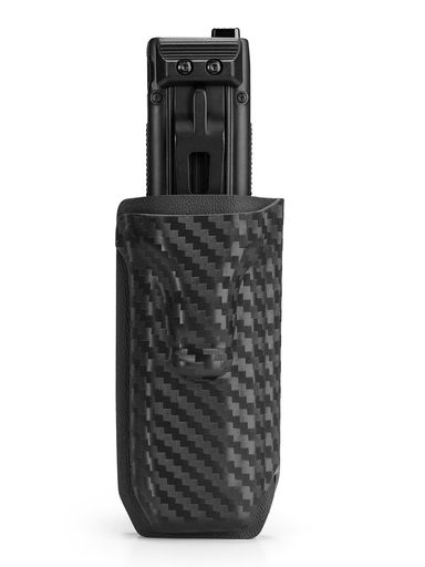 TACTICALGEEKTX5フラッシュライトポーチ、フラットフラッシュライト用、ベルトクリップ付き、素早く取り出せる携帯型フラッシュライトケース(カーボンファイバー模様)、フラッシュライト…