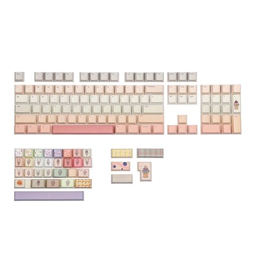 KiiBoom x オランダ苺ジャム1986 ベリークリームキーキャップセット 137足懸かり Cherryプロファイルメカニカルキーボード用PBTカスタムキーキャップ ANSI/ISO 60% 65% 75% TKL フルサイズレイアウト相応う