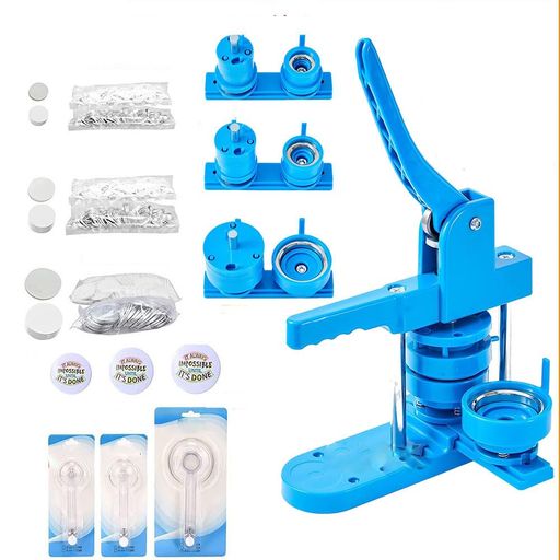 缶バッジメーカー 缶バッジマシン 缶バッジマシーン バッジ製造機 6サイズバッジ作成に対応 バッジ素材付き オリジナルバッジDIY 手作り (32mm&44mm&58mmセット)|アクアデイリーストア