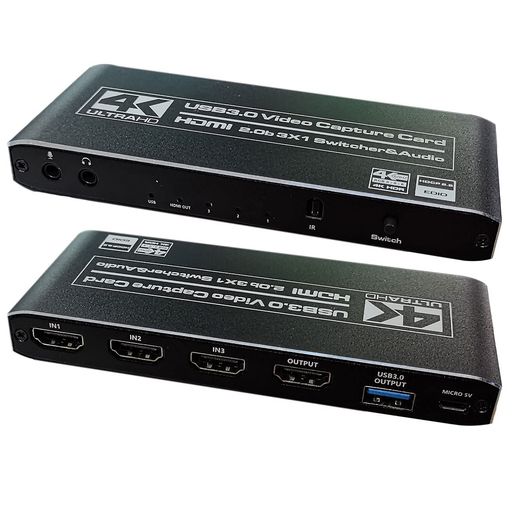 hdmi切替器3入力2出力4K60HzHDRHDMI2.0対応hdmi音声分離器USB3.0出力ライブ配信/録画対応日本語取扱説明書付属