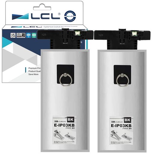 LCLエプソン用IP03IP03KAIP03KB増量(2パックブラック)顔料互換インクカートリッジ対応機種:PX-M380F/S380/PX-M381FL1/S381L1/M381FL/S381L