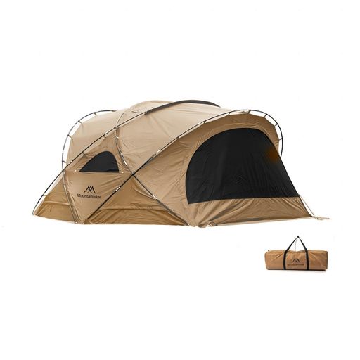 Mountainhiker シェルターテント 屋外防水ドームテント 風雨に強い オールシーズン対応 シルバーコーティング 耐水圧3000mm Upf50+ 煙突穴付き 2ドア2窓 ファミリーアウトドアキャンプに最適 テ…|アクアデイリーストア