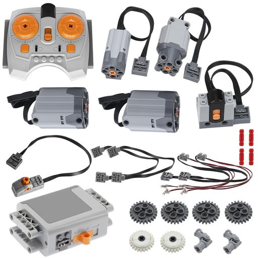 TEESE 24pcs Technic ?机セット 可変速リモートレシーバー付き、電池ボックス延長ケーブル、レゴテクニックパーツと互換性あり|アクアデイリーストア