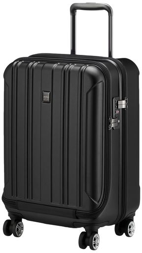 ジッパーキャリーフロントオープン機内持ち込み黒いこと36L