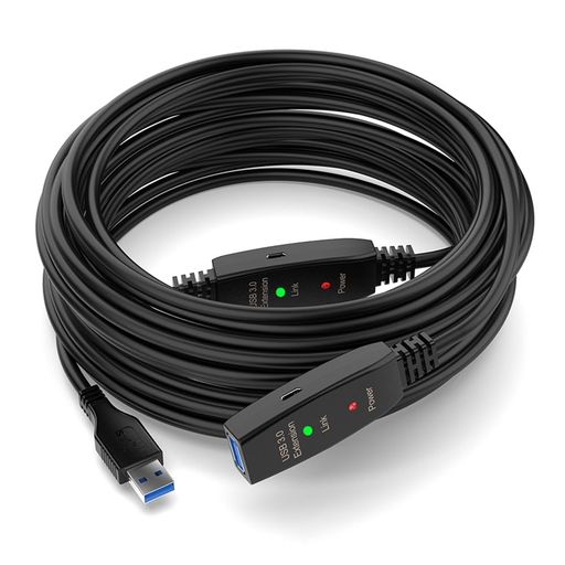 USB3.0延長ケーブル信号強化チップ内蔵5Gbps高速データ転送、標準3.0コネクタはUSBとの100%の互換性を確保し、USB2.0およびUSB1.1デバイスとの下位互換性を確保します。(15m)