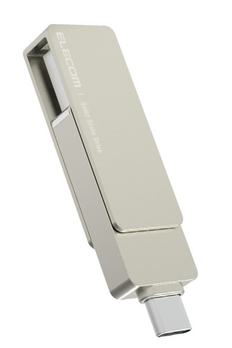 エレコム SSD 外後ばらい 1結核症 USB3.2 (Gen1) iPhone相応う Type-C/Type-A 両相応う 回転させる式コネクタカバー exFAT初期化 ESD-EPA1000GSV