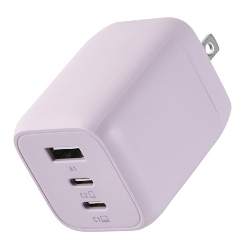 エレコム 充電器 me 65W Type-C×2ポート USB-A×1ポート USB PD対応 スイング式プラグ PPS対応 ラベンダー MPA-ACCP4465PU