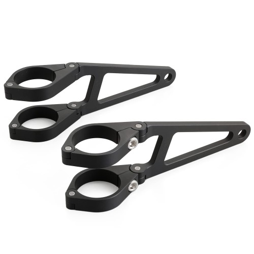 デイトナ(Daytona) バイク用 ヘッドライトステー 汎用 フォーククランプ アルミヘッドライトブラケット φ35mm/ロング 26943 ブラック