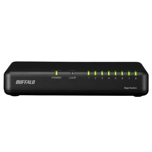 バッファロー 8ポート スイッチングハブ Giga プラスチック筐体 マグネット付属 壁掛け対応 電源外付け LSW7-GT-8EP/BK