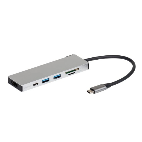 ナカバヤシ Digio2 PD対応 USB Type-C アルミ ドッキングステーション 15cm シルバー Z8790
