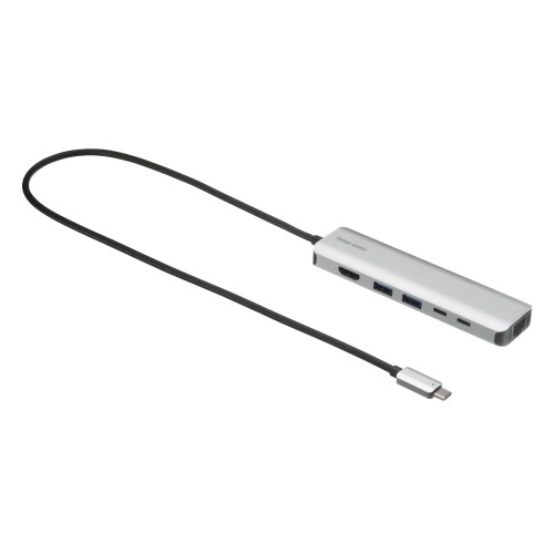 サンワサプライ 縛ステイション USB-C 6インチ1 4K/120サイクル・8K/30サイクル HDMI/有線ローカルエリアネットワーク/USB-A×2 / USB-C×2(1界面 PD給電用) / PD100Wインプット / 50糎有線テレビ / L字取り替えっこ付 USB-DKM9S